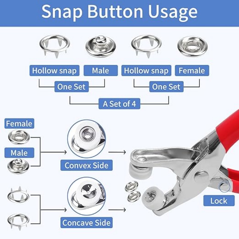 9.5mm Metal Snap Button Kit -  - Snap Fastener Set 评论和价格