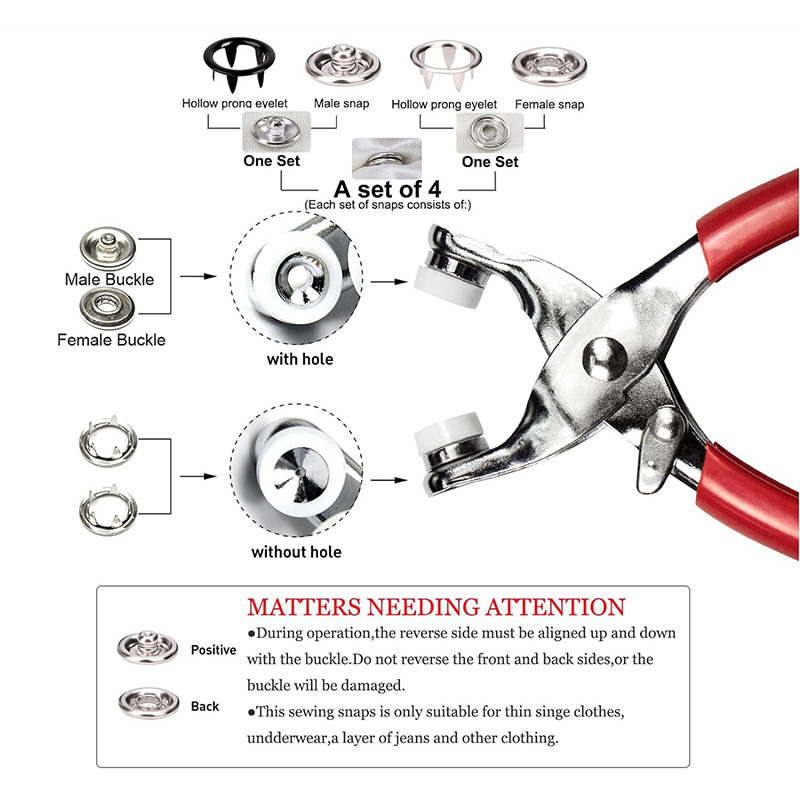 100 Sets Snap Pliers Automatic - Snap Fastener Set 评论和价格