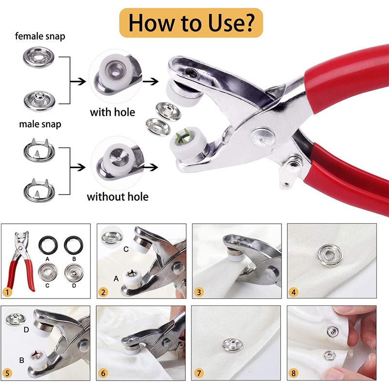 100 Sets Snap Pliers Automatic - Snap Fastener Set 评论和价格