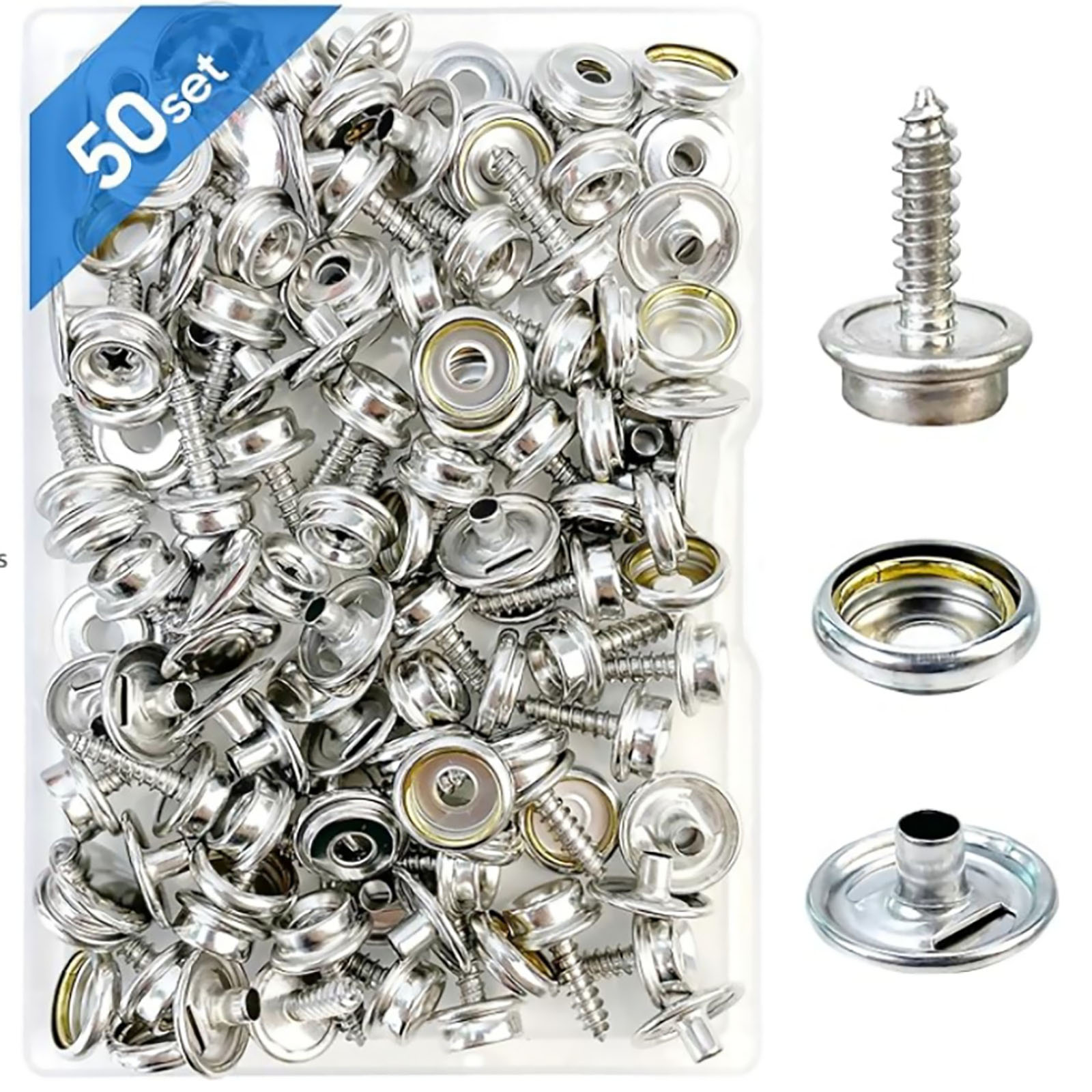 50 Set Stainless Steel Boat Ma - Snap Fastener Set 评论和价格