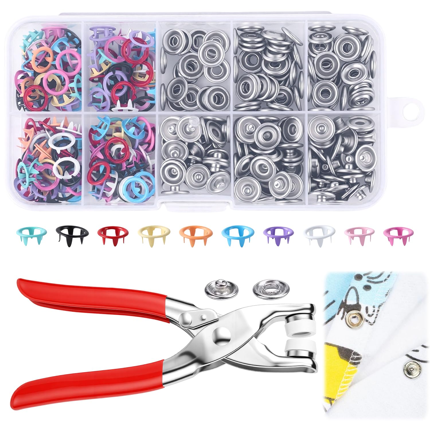 Sewing Kit with 100PCS Metal B - Snap Fastener Set 评论和价格