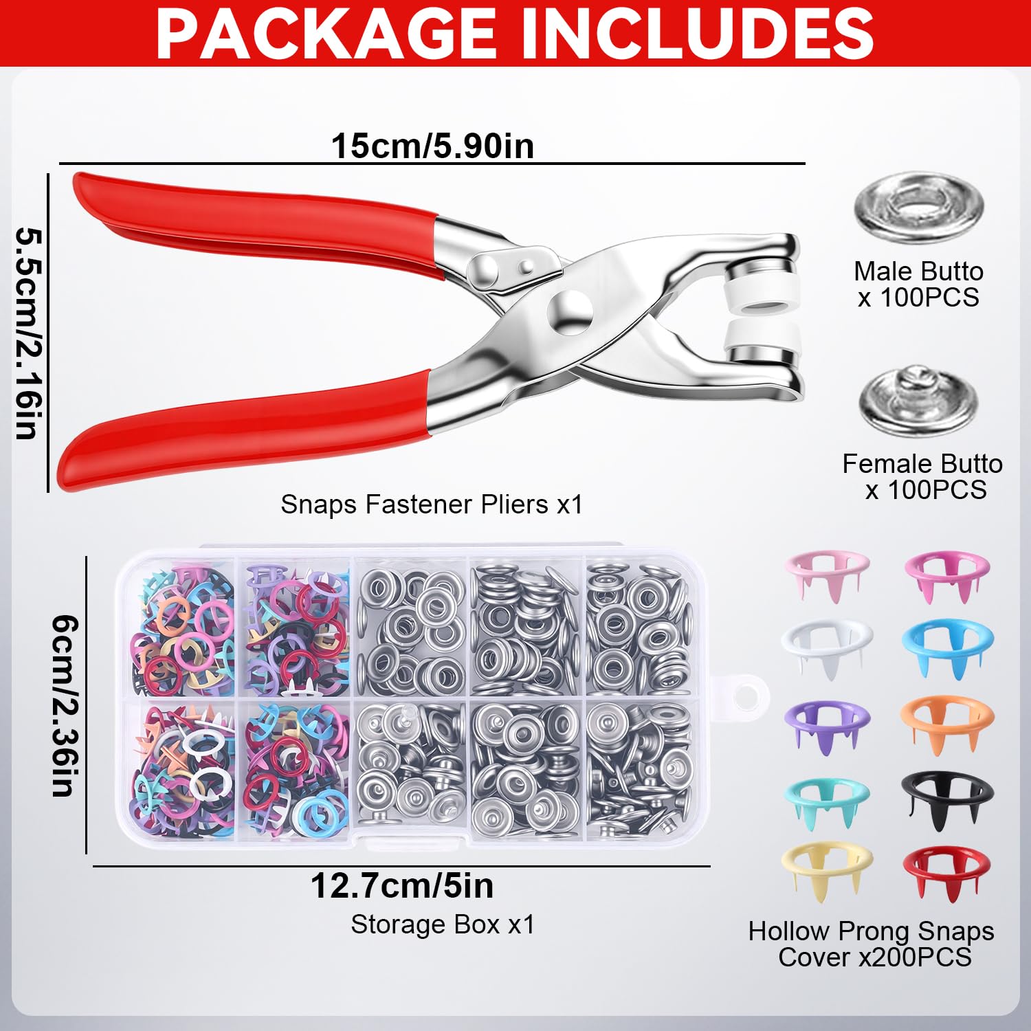 Sewing Kit with 100PCS Metal B - Snap Fastener Set 评论和价格